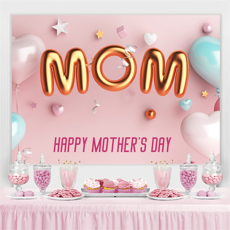 Muttertags-Hintergrund-Ideen Eleganter pastellfarbener Ballon-Backdrop GTY3-145