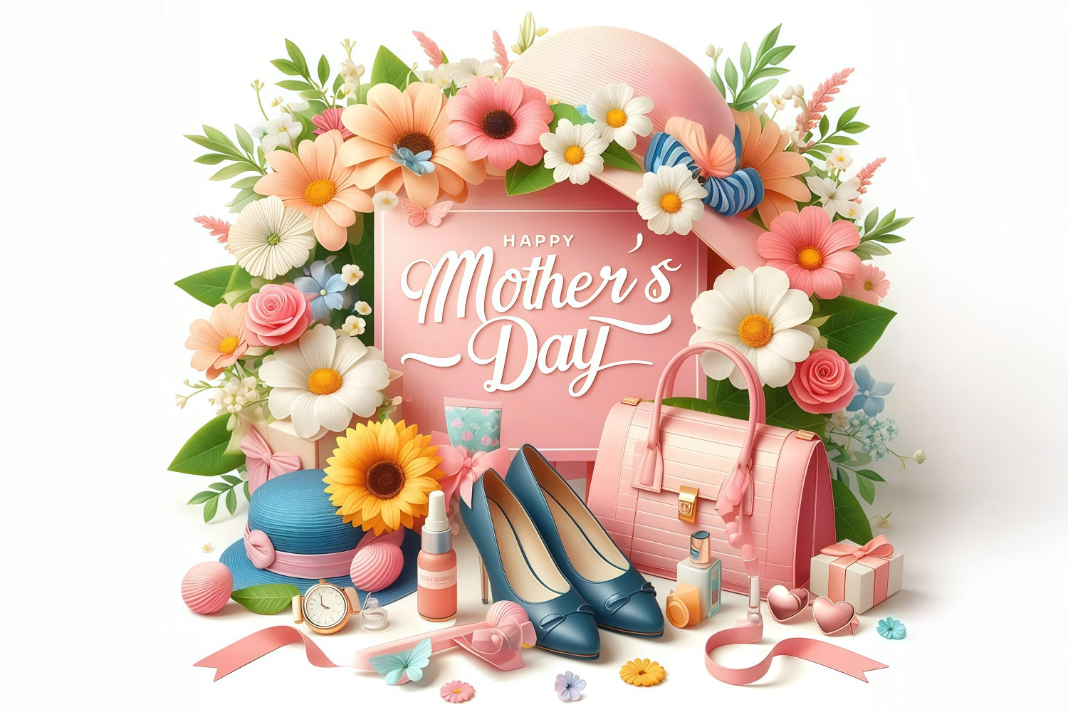 Backdrops für Muttertag Chic Floral Fashion Custom Backdrop GTY3-146