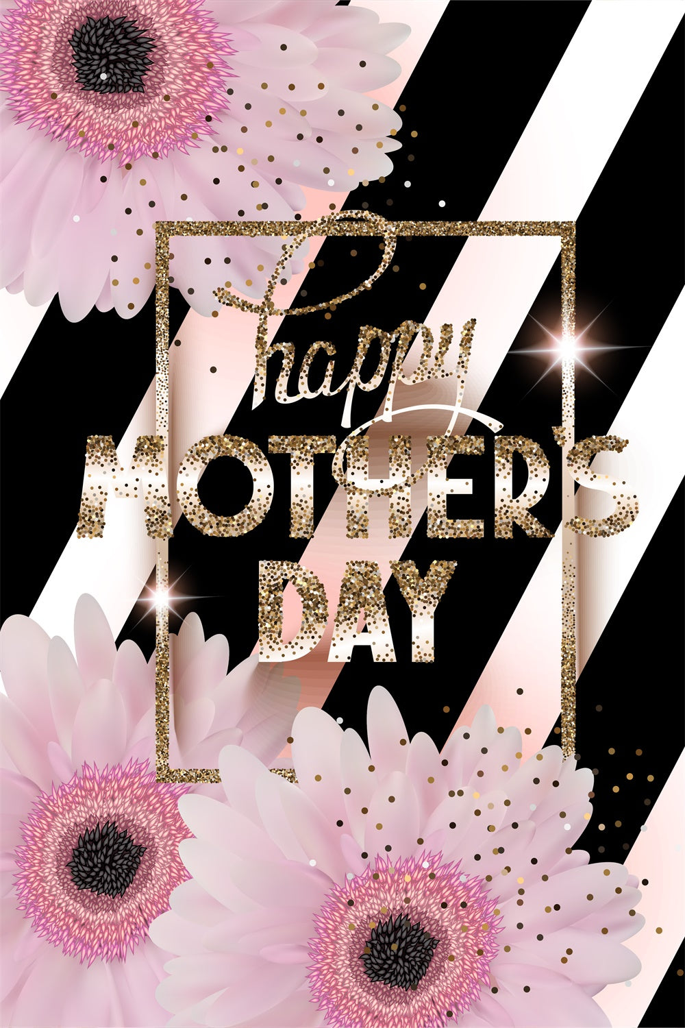 Happy Mother's Day Backdrop Schicke Mode Glitter Custom Backdrop GTY3-147