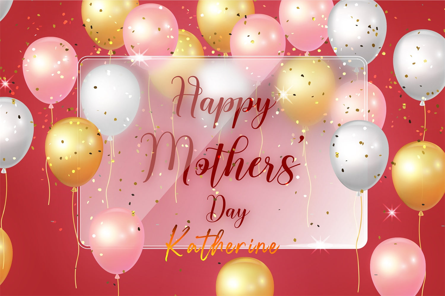 Mothers Day Fotohintergrund Luxus Rot Glam Ballon benutzerdefinierte Hintergrund GTY3-166