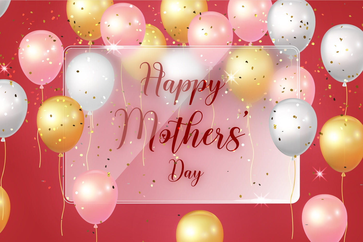 Mothers Day Fotohintergrund Luxus Rot Glam Ballon benutzerdefinierte Hintergrund GTY3-166