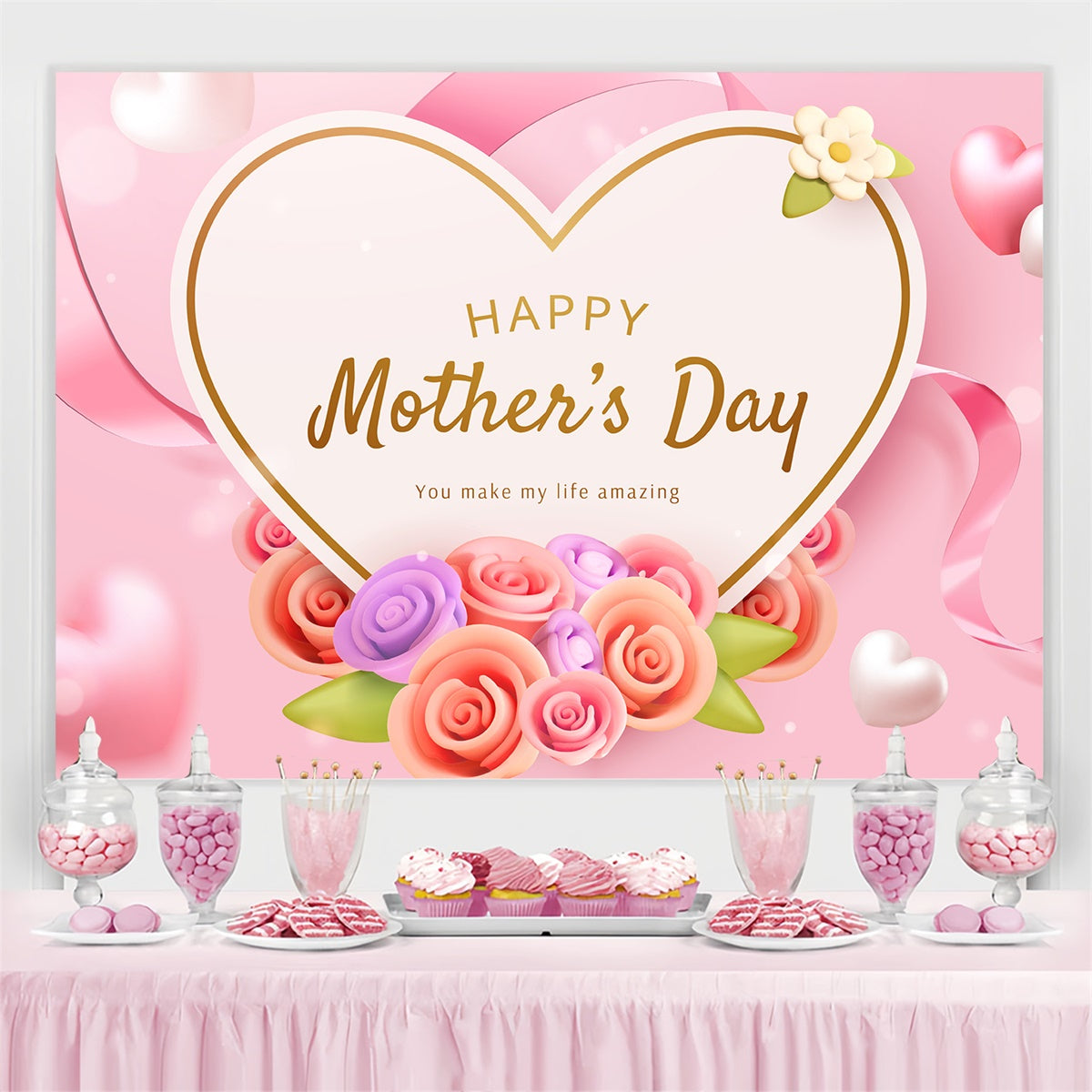 Hintergrundbilder für Muttertag Schicke pastellfarbene Rose Individueller Hintergrund GTY3-171