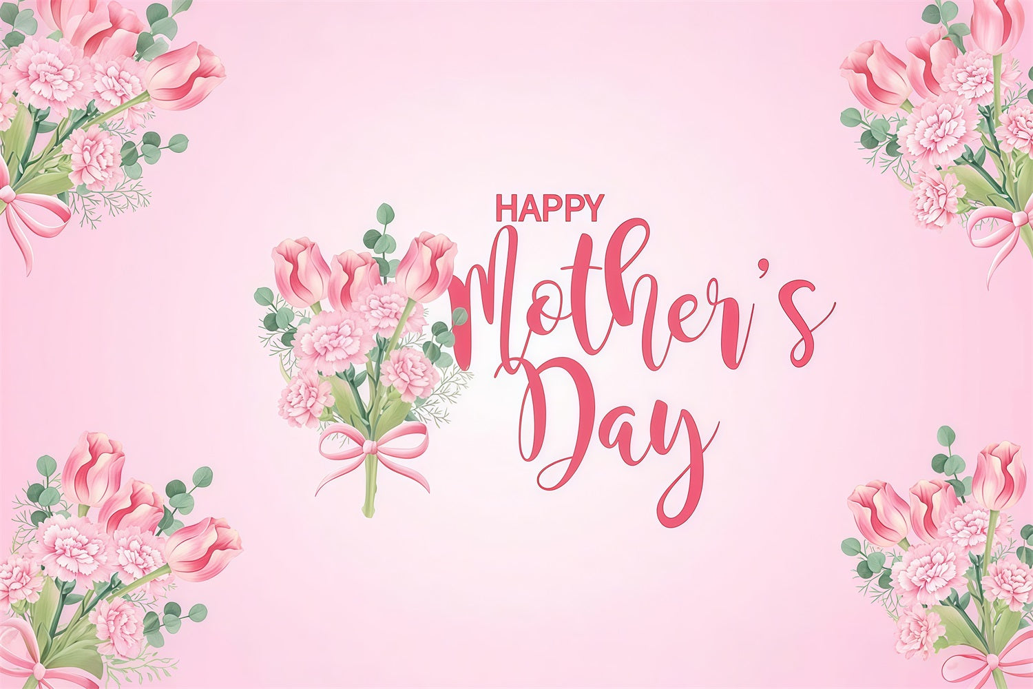 Muttertags-Hintergrundbild Personalisierbar Blumenstrauß Rosa CJJ3-175
