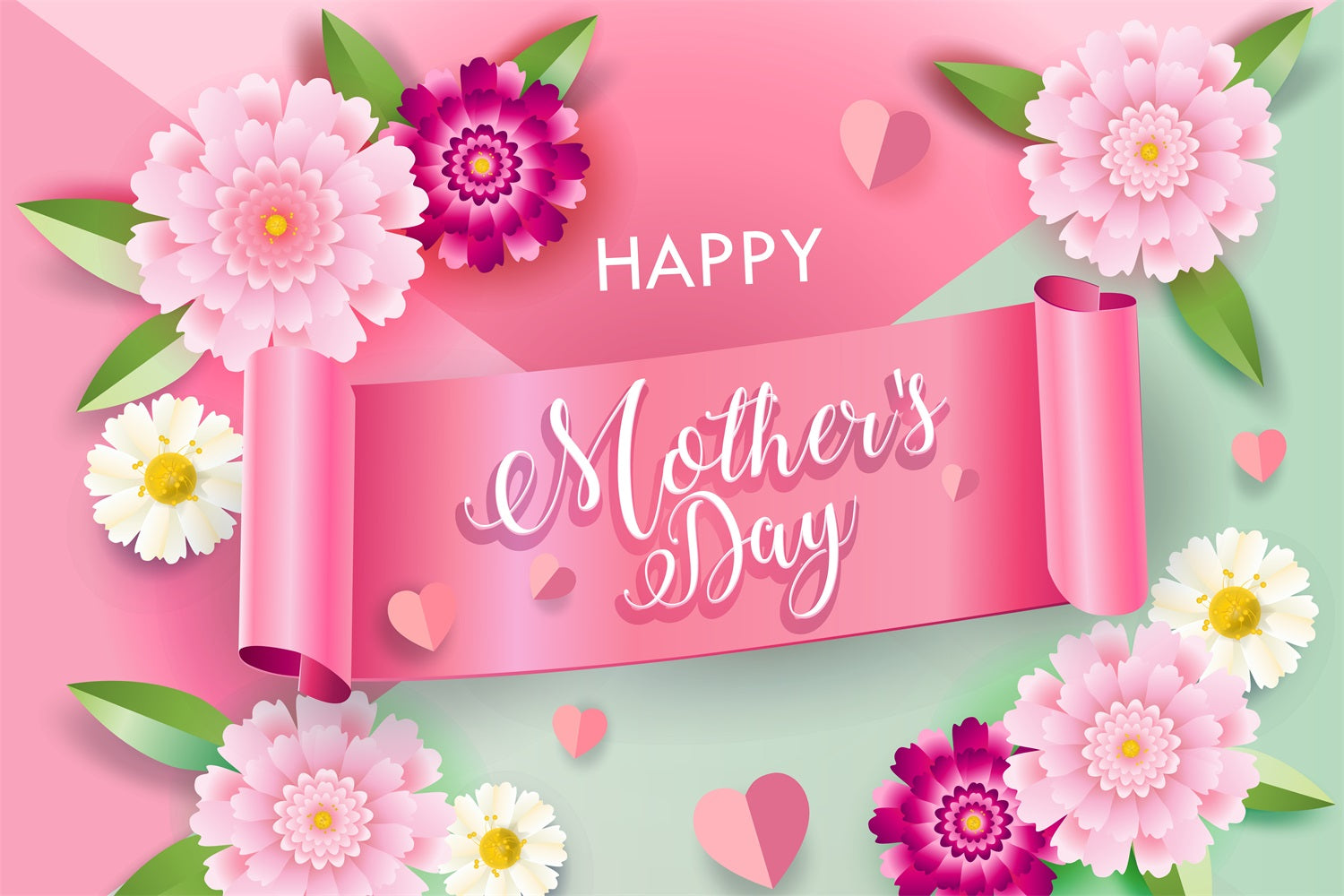 Muttertags-Hintergrundbild Personalisierbare Blumenschleife CJJ3-186