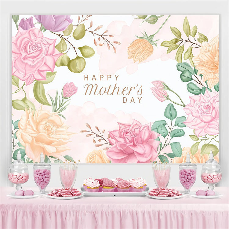 Muttertags-Hintergrundbild Personalisierbare Aquarell-Blume Künstlerisch CJJ3-204