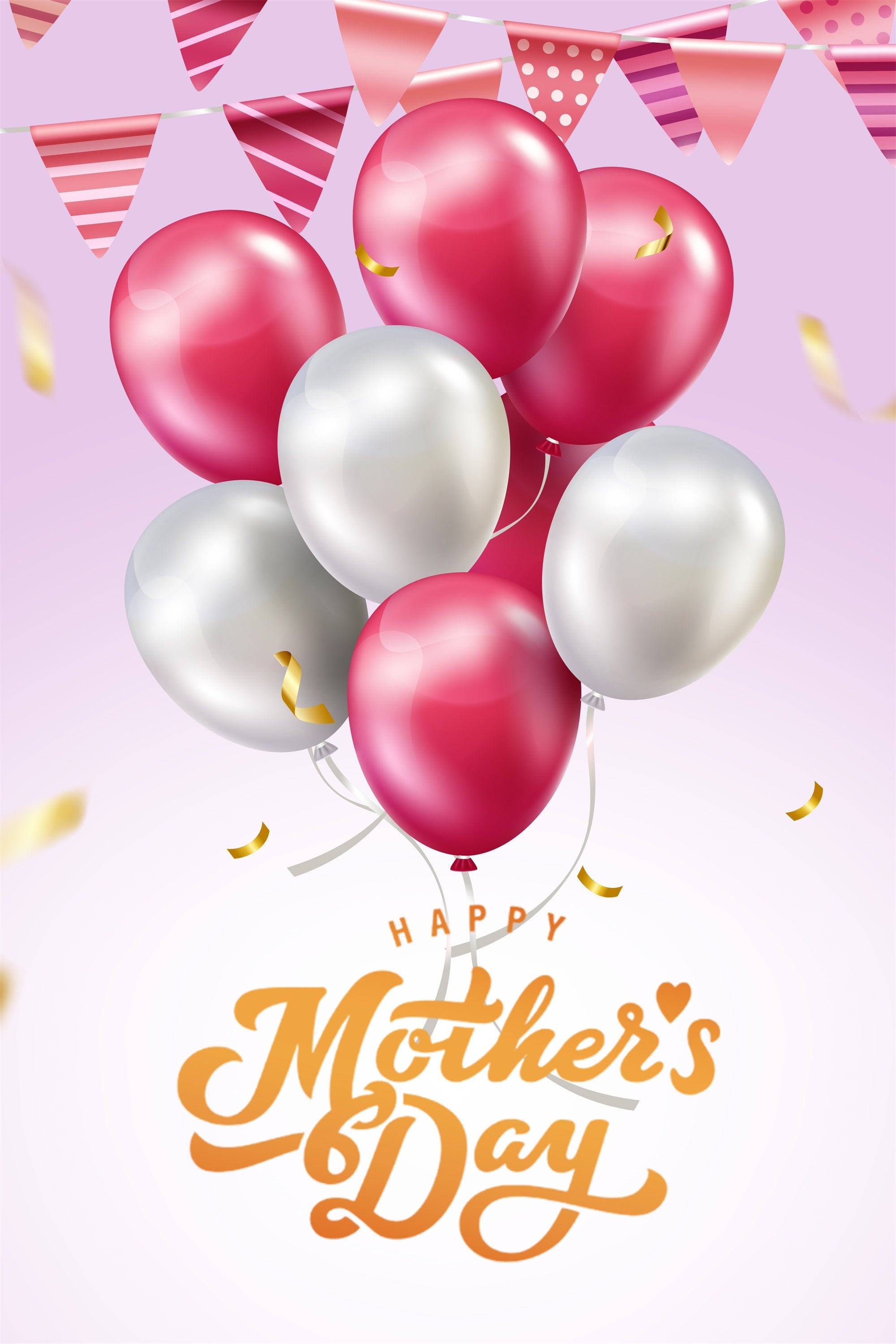 Muttertags-Hintergrundbild mit Luftballons in Rosensilber CJJ3-209
