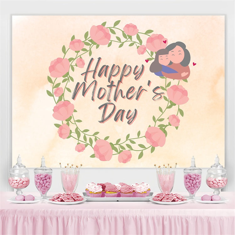 Backdrops für Muttertag Warme Aquarellkränze Custom Backdrop GTY3-218