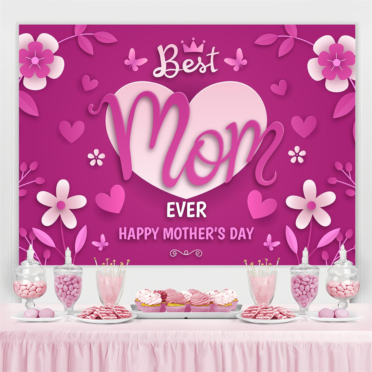 Hintergrundbilder für Muttertag Elegantes Herz Blume Personalisierte Hintergrundbilder GTY3-230