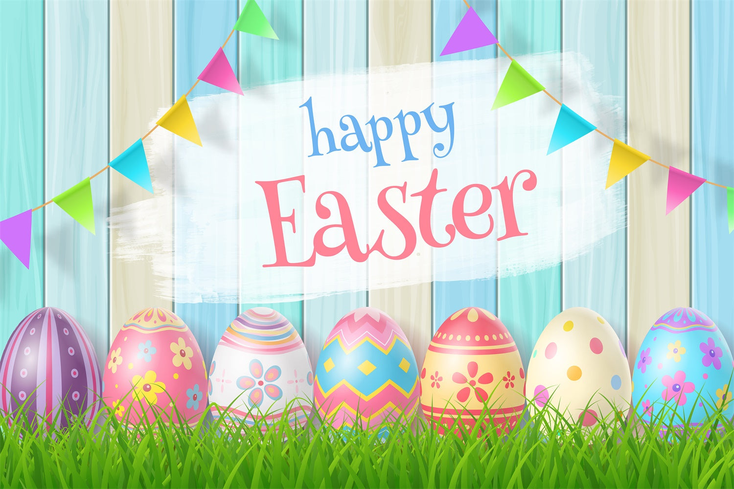Backdrop Ostern Buntes Pastell Ei Banner Backdrop GTY3-239