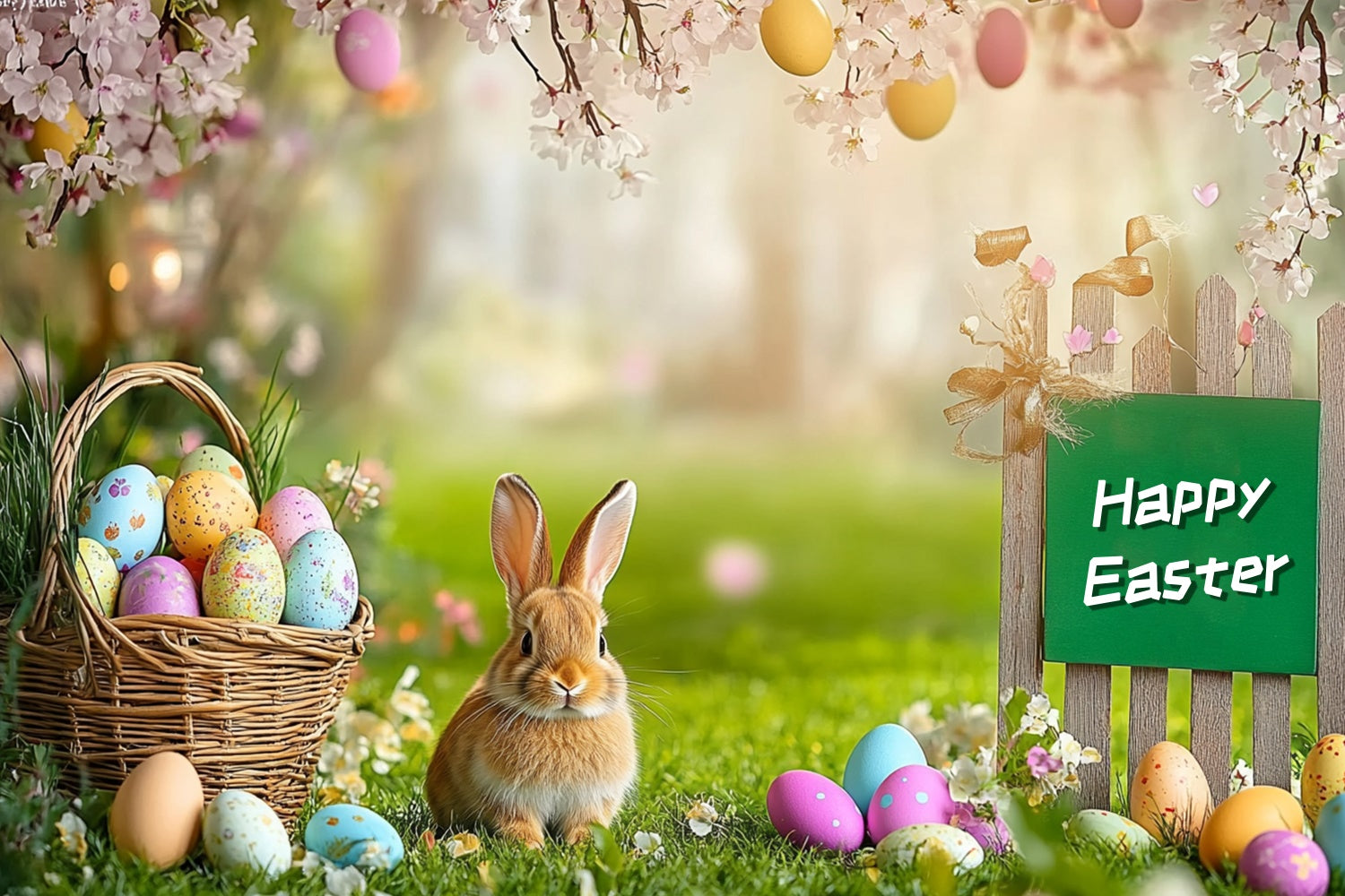 Ostern Fotokulisse Pastell Ei Kirschblüte Kulisse GTY3-242