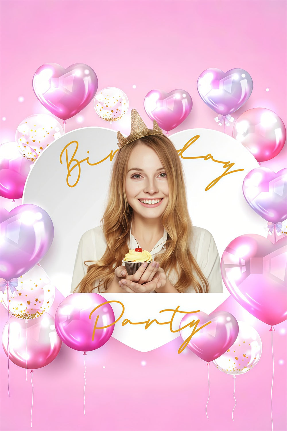 Geburtstag Backdrop Personalisierte Rosa Herz Ballon Backdrop GTY3-270