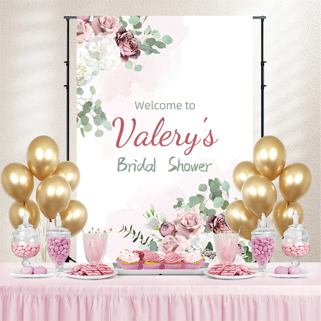 Hintergrund für die Brautparty Floral Elegant Personalisierter Hintergrund GTY3-272