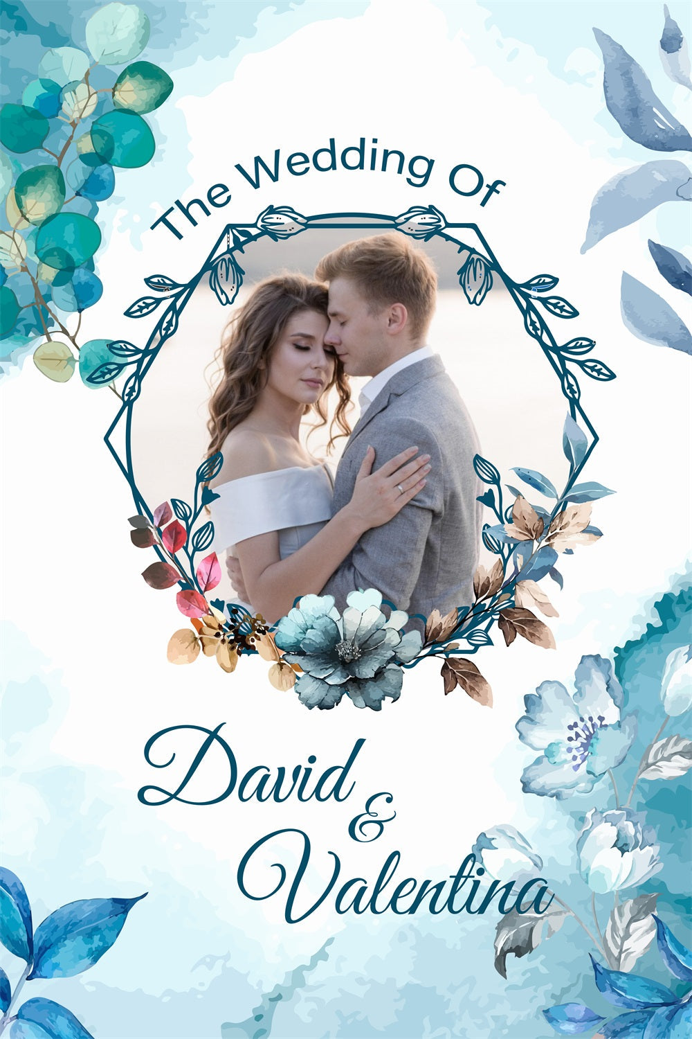 Hochzeit Fotohintergrund Aquarellblume Individueller Hintergrund GTY3-277
