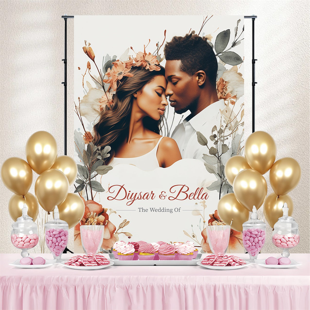 Backdrops für Hochzeiten Herbstblume Personalisierter Hintergrund GTY3-278