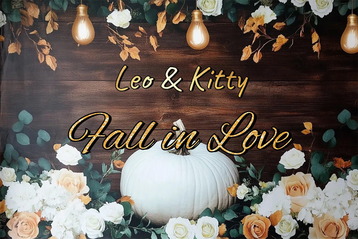 Herbst Hochzeit Hintergrund Kürbis Floral Personalisierte Hintergrund GTY3-280