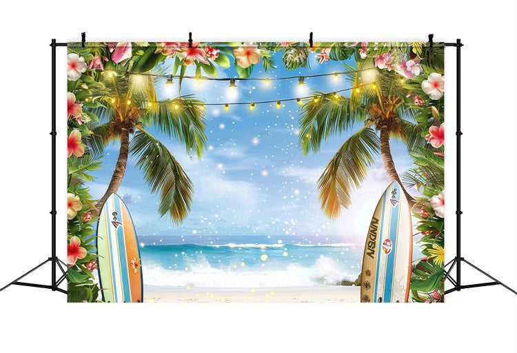Strand Backdrops Surfbrett Palme Ozean Sommer Backdrop GTY3-288