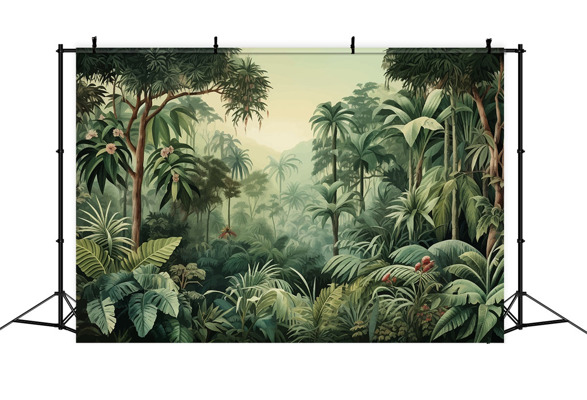 Tropical Backdrop Tropischer Dschungel Grüne Blätter Sommerhintergrund GTY3-301
