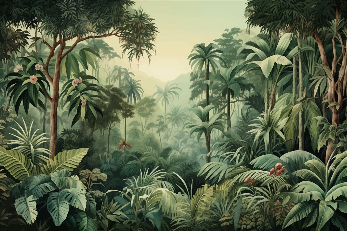 Tropical Backdrop Tropischer Dschungel Grüne Blätter Sommerhintergrund GTY3-301