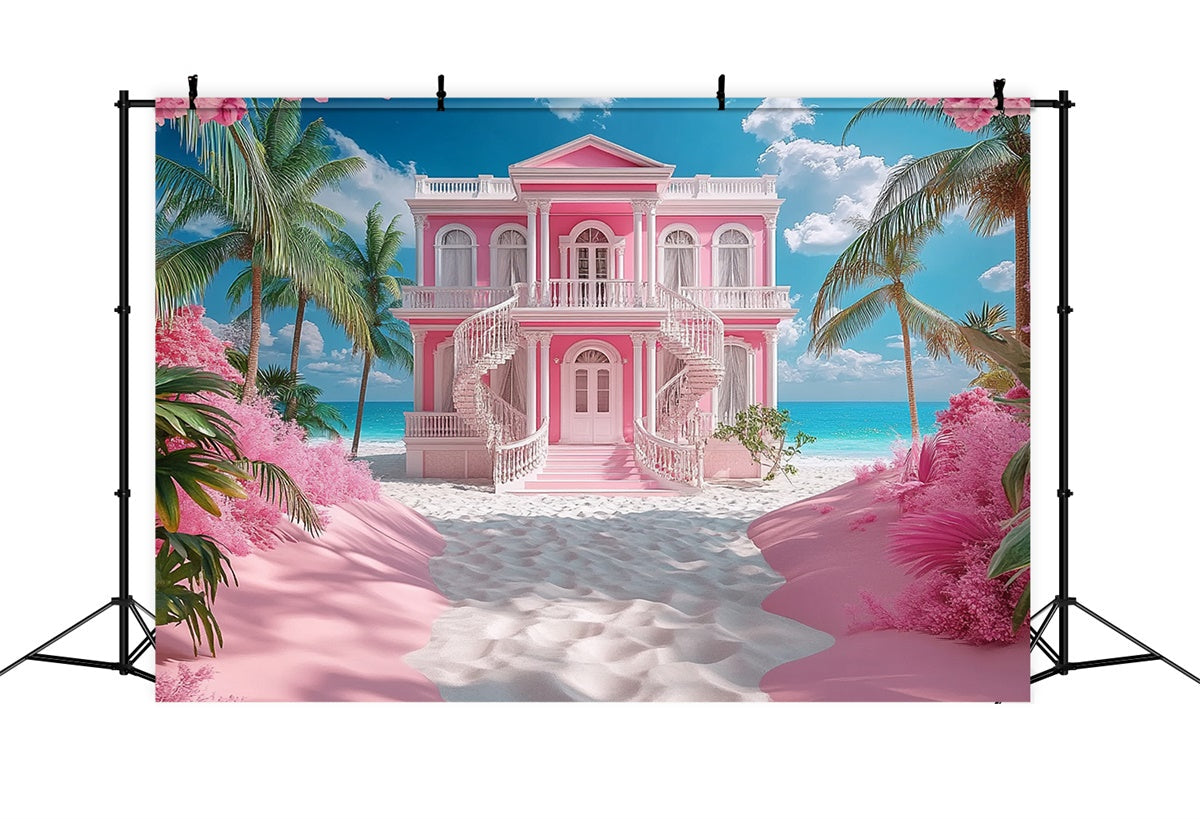 Beach Backdrop Romantische Küstenvilla Sommerhintergrund GTY3-302