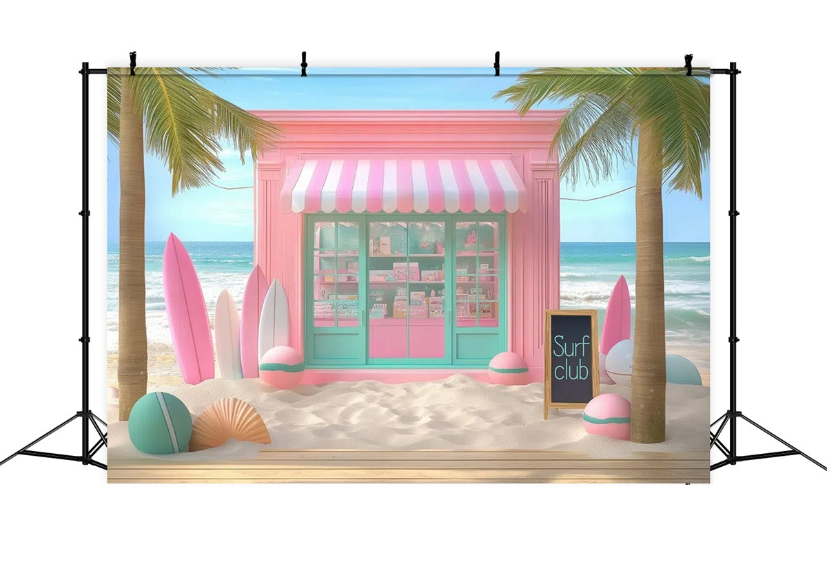 Sommer-Fotohintergrund Rosa Surfbretter Strand-Shop-Hintergrund GTY3-313