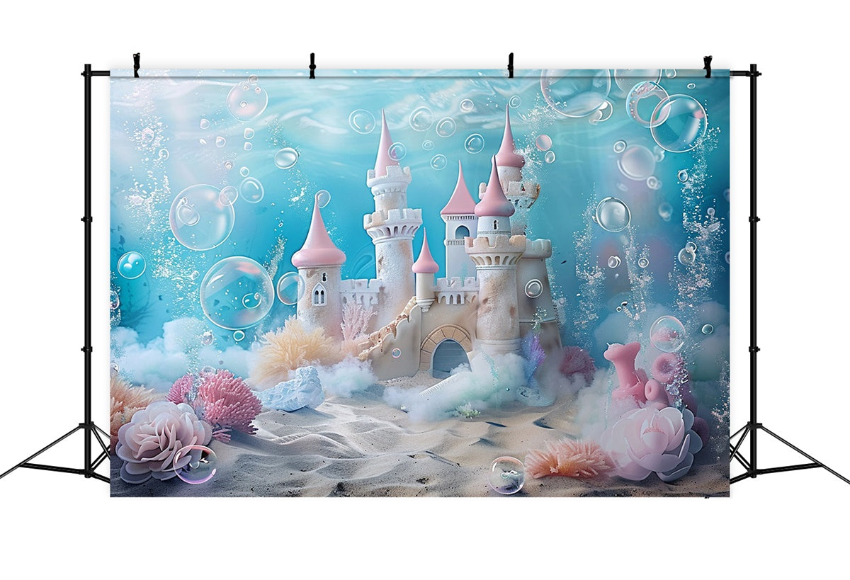 Sommer Backdrop Unterwasser Meerjungfrau Schloss Traumkulisse GTY3-387