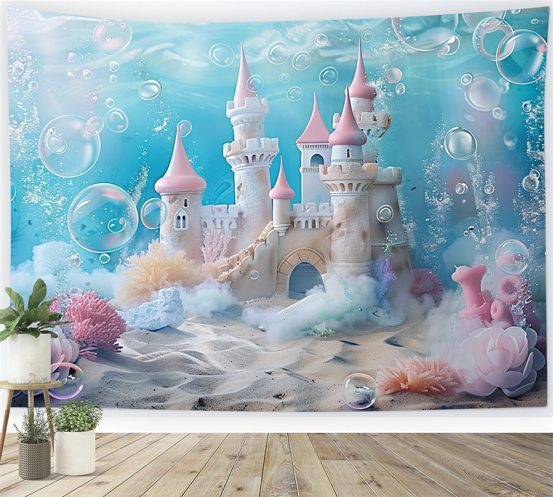 Sommer Backdrop Unterwasser Meerjungfrau Schloss Traumkulisse GTY3-387
