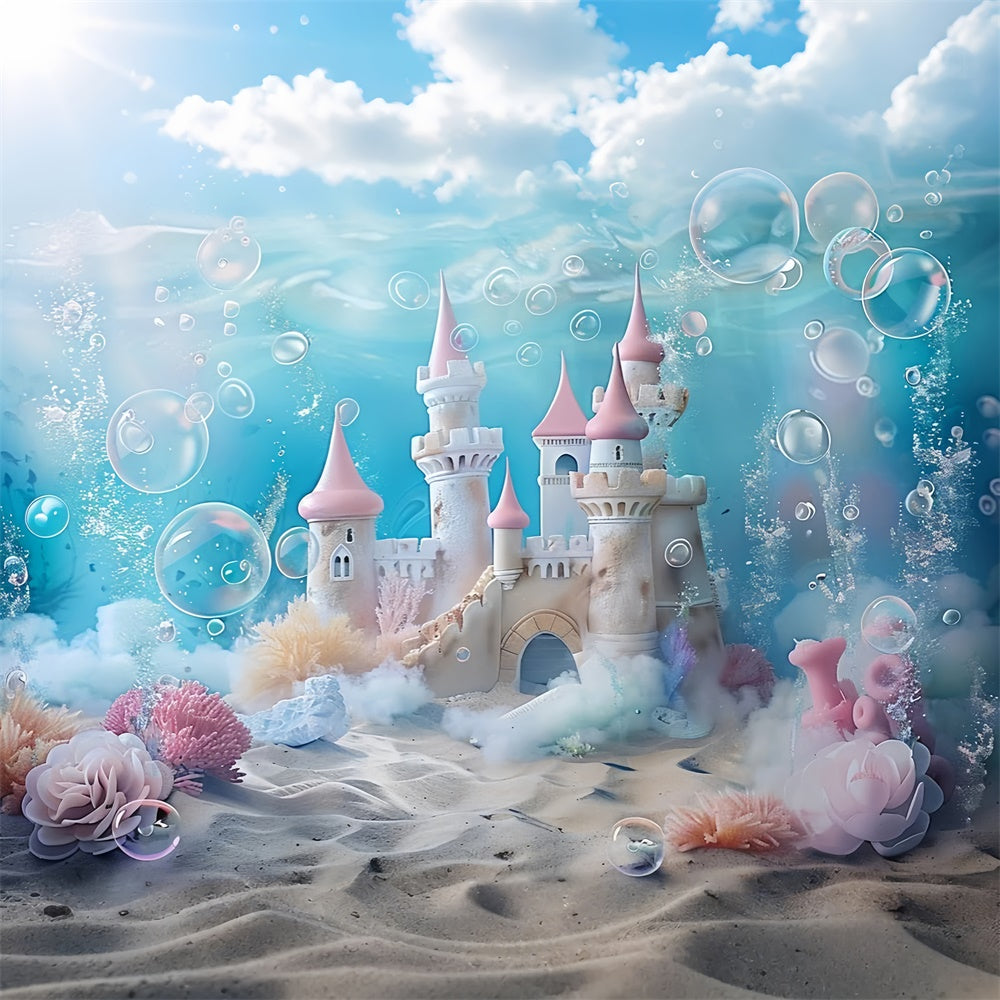 Sommer Backdrop Unterwasser Meerjungfrau Schloss Traumkulisse GTY3-387