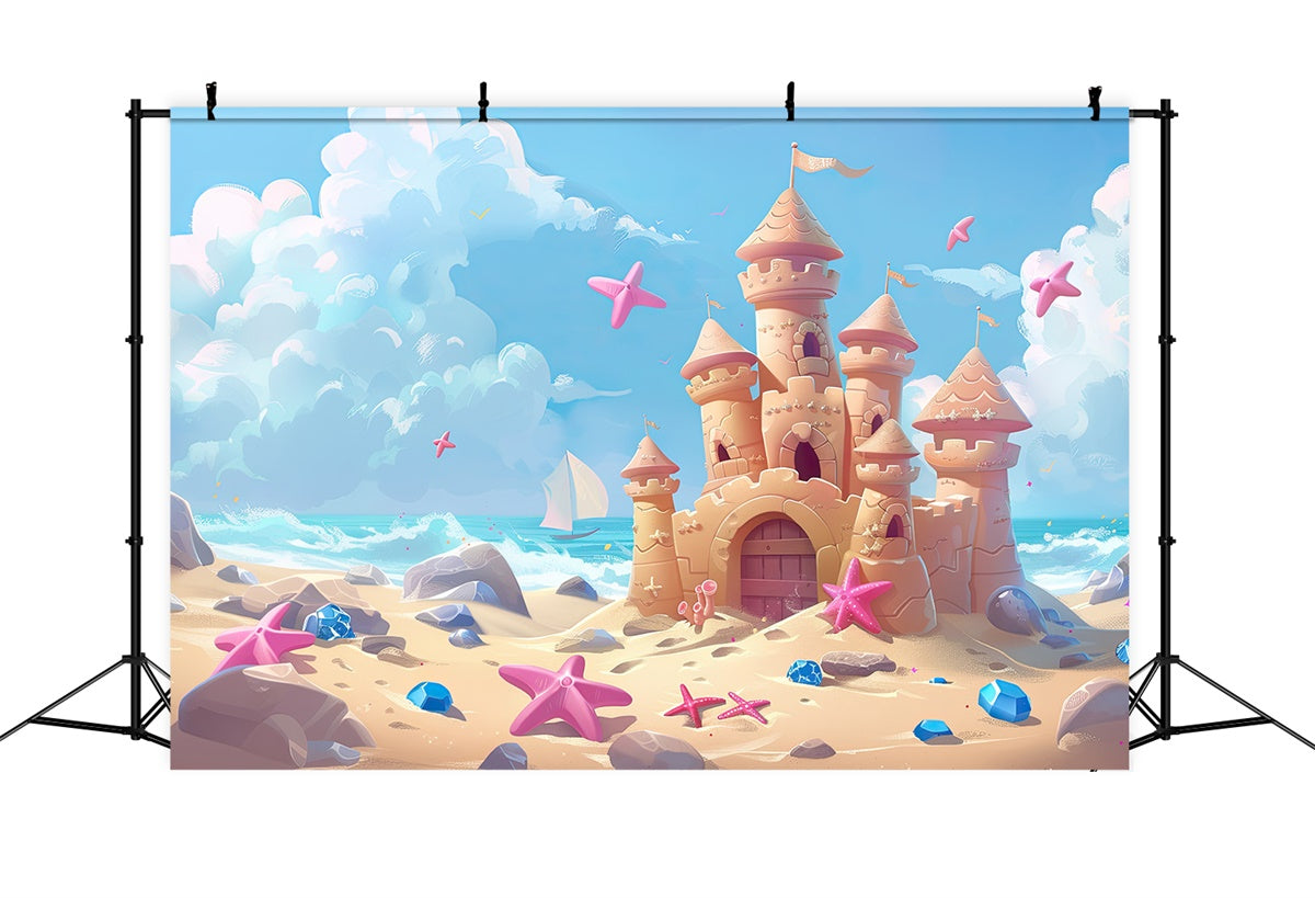 Tropischer Strand Hintergrund Sommer Sandburg Traumwelt Hintergrund GTY3-391