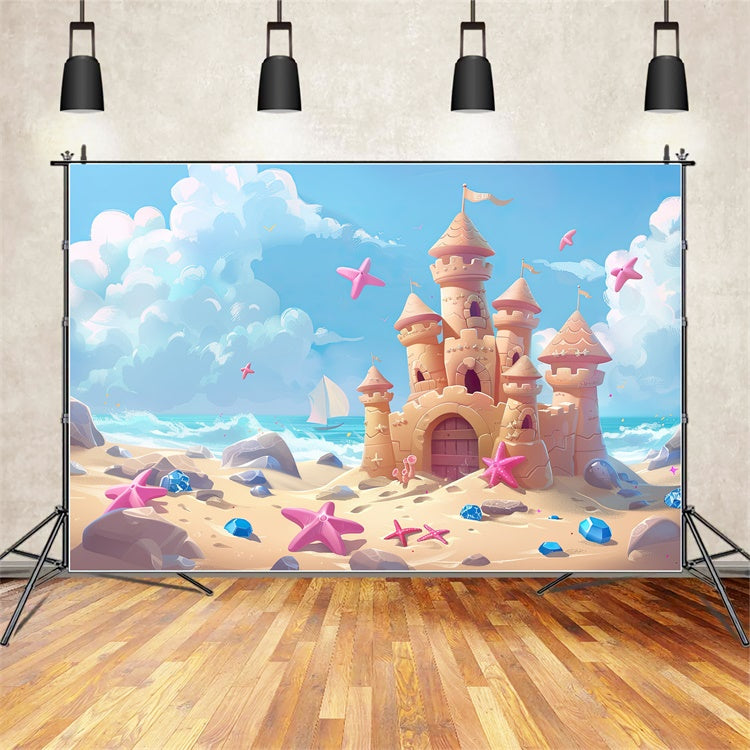 Tropischer Strand Hintergrund Sommer Sandburg Traumwelt Hintergrund GTY3-391