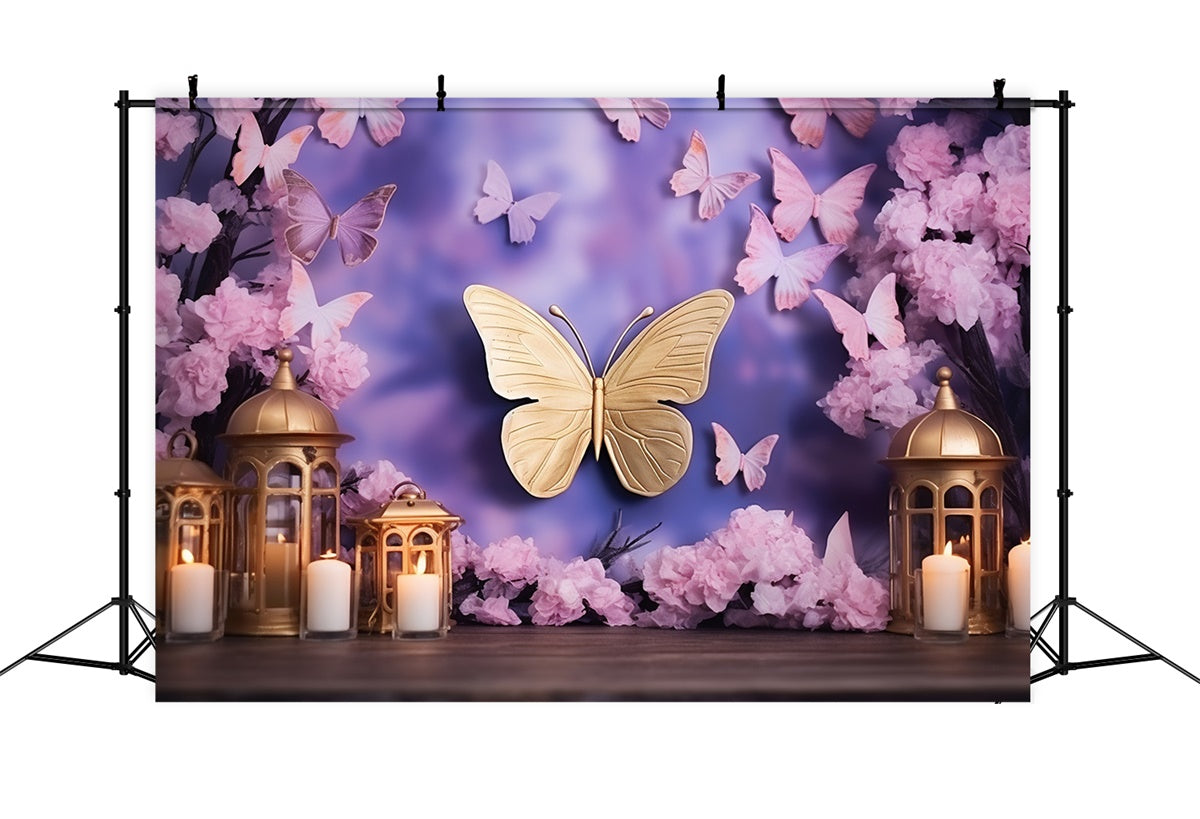 Sommer Backdrops Lila Schmetterling Glow Fantasy Backdrop GTY3-397