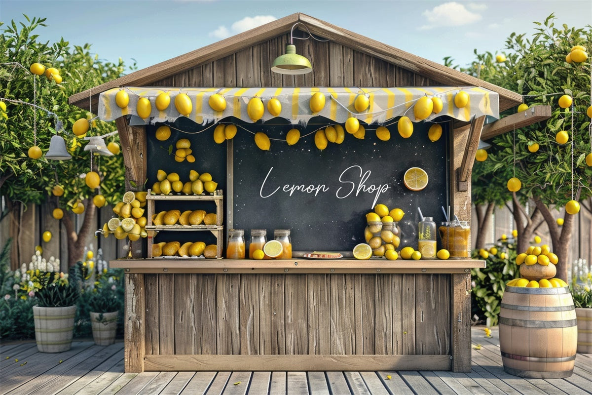 Zitrone Backdrop Rustikaler Zitronensaft Markt Sommer Backdrop GTY3-408