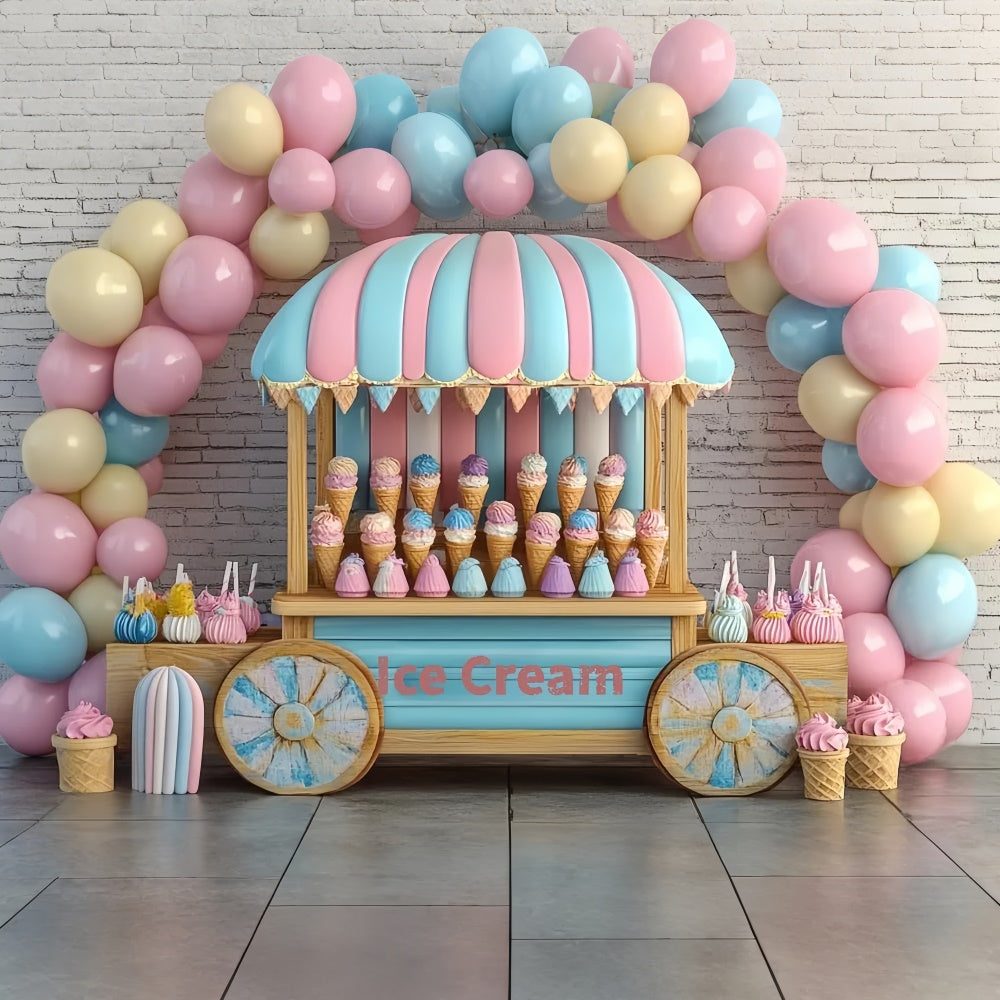 Sommer Fotokulisse Süßigkeitenwagen Eiscreme Kulisse GTY3-411