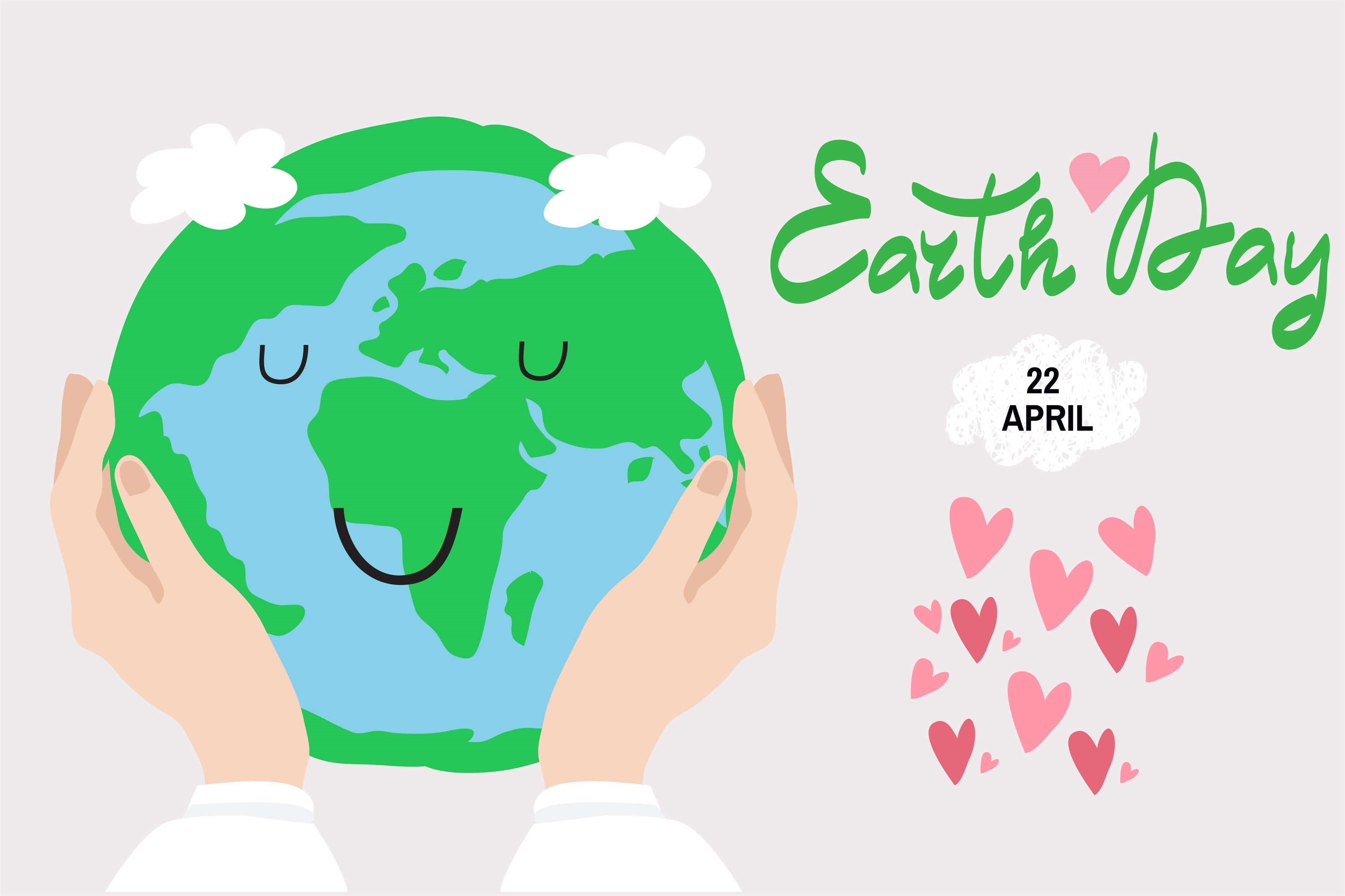 Happy Earth Day Backdrop Grüne Erde Liebe Theme Backdrop GTY3-55