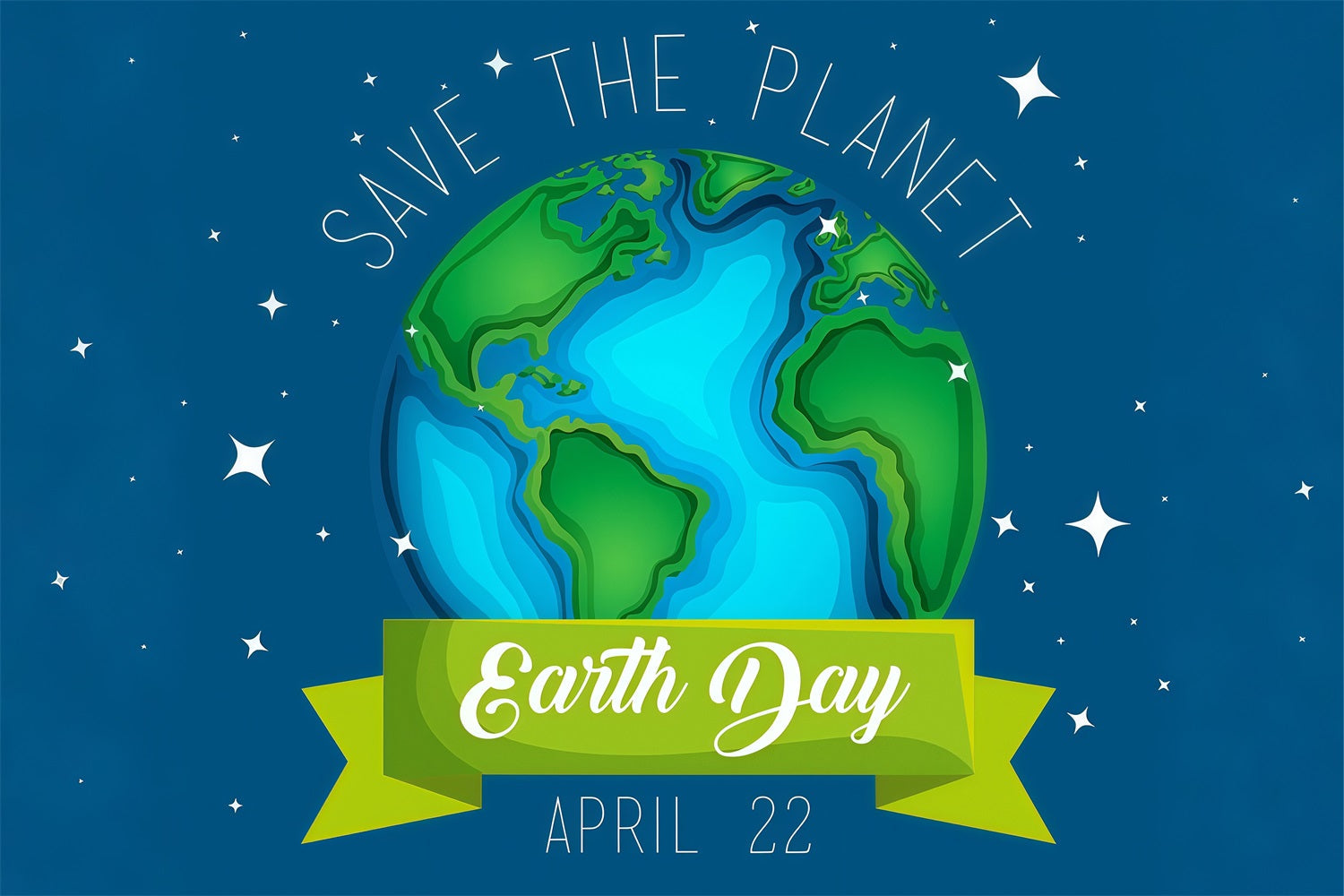 Happy Earth Day Backdrop Rettet den Planeten Blaue Erde Backdrop GTY3-58