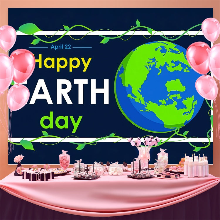 Happy Earth Day Backdrop Modern Earth Celebration 22. April Backdrop GTY3-69
