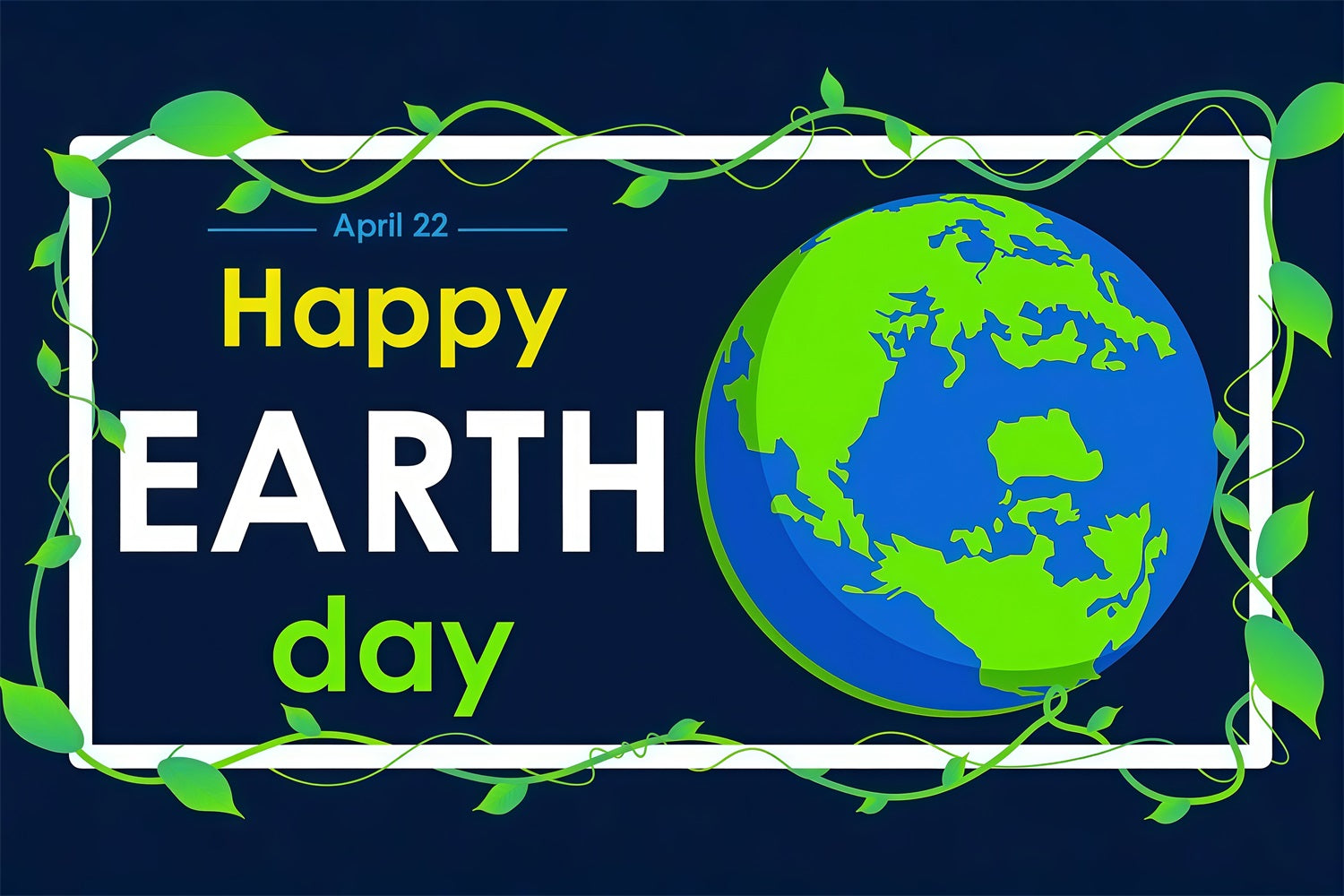 Happy Earth Day Backdrop Modern Earth Celebration 22. April Backdrop GTY3-69