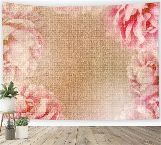 Porträt-Hintergrundkulissen Vintage Floral Canvas Beige Hintergrund GTY3-82