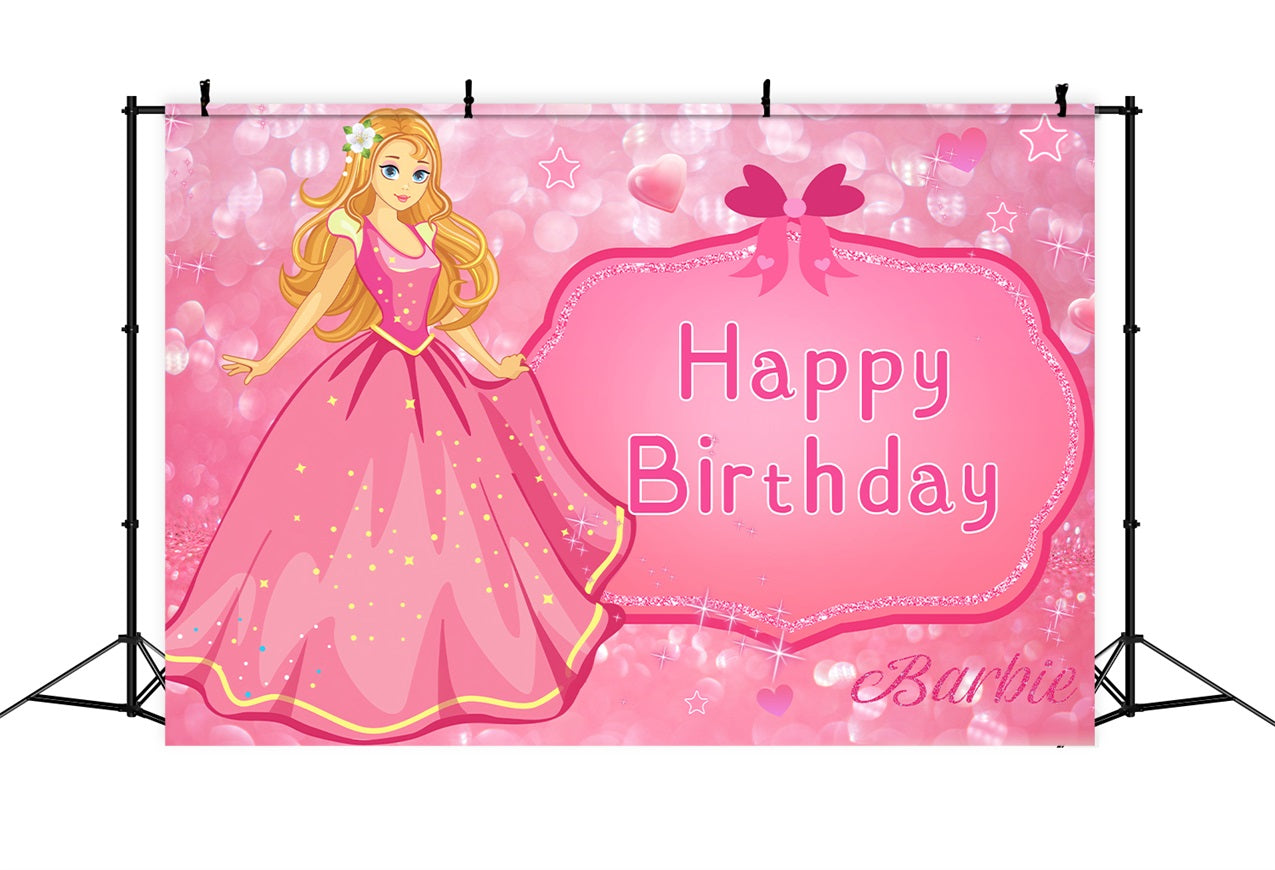 Benutzerdefinierte Geburtstag Hintergrund Rosa Puppe Funkelnden Rosa Hintergrund LXX1-203