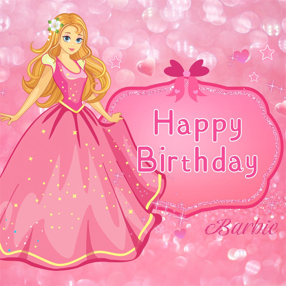 Benutzerdefinierte Geburtstag Hintergrund Rosa Puppe Funkelnden Rosa Hintergrund LXX1-203