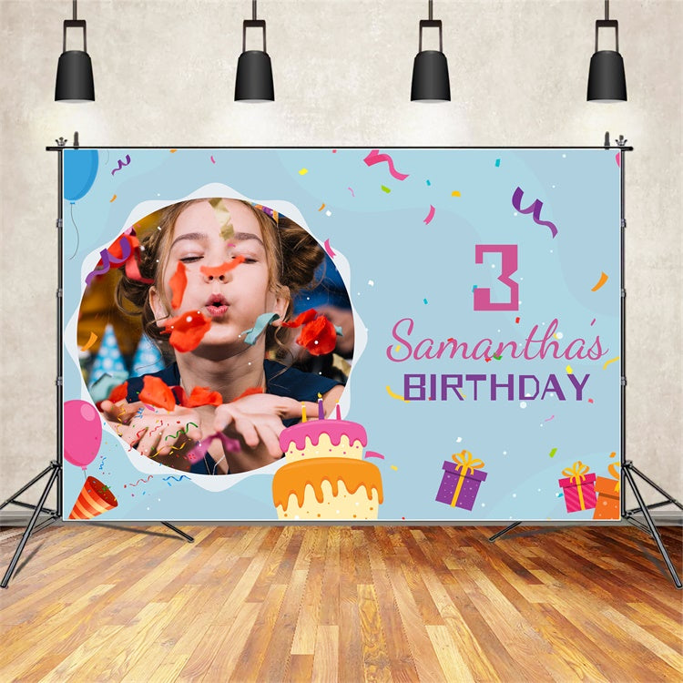 Custom Birthday Backdrop Kuchen Konfetti Feier Backdrop LXX1-219