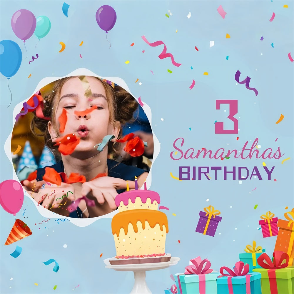 Custom Birthday Backdrop Kuchen Konfetti Feier Backdrop LXX1-219