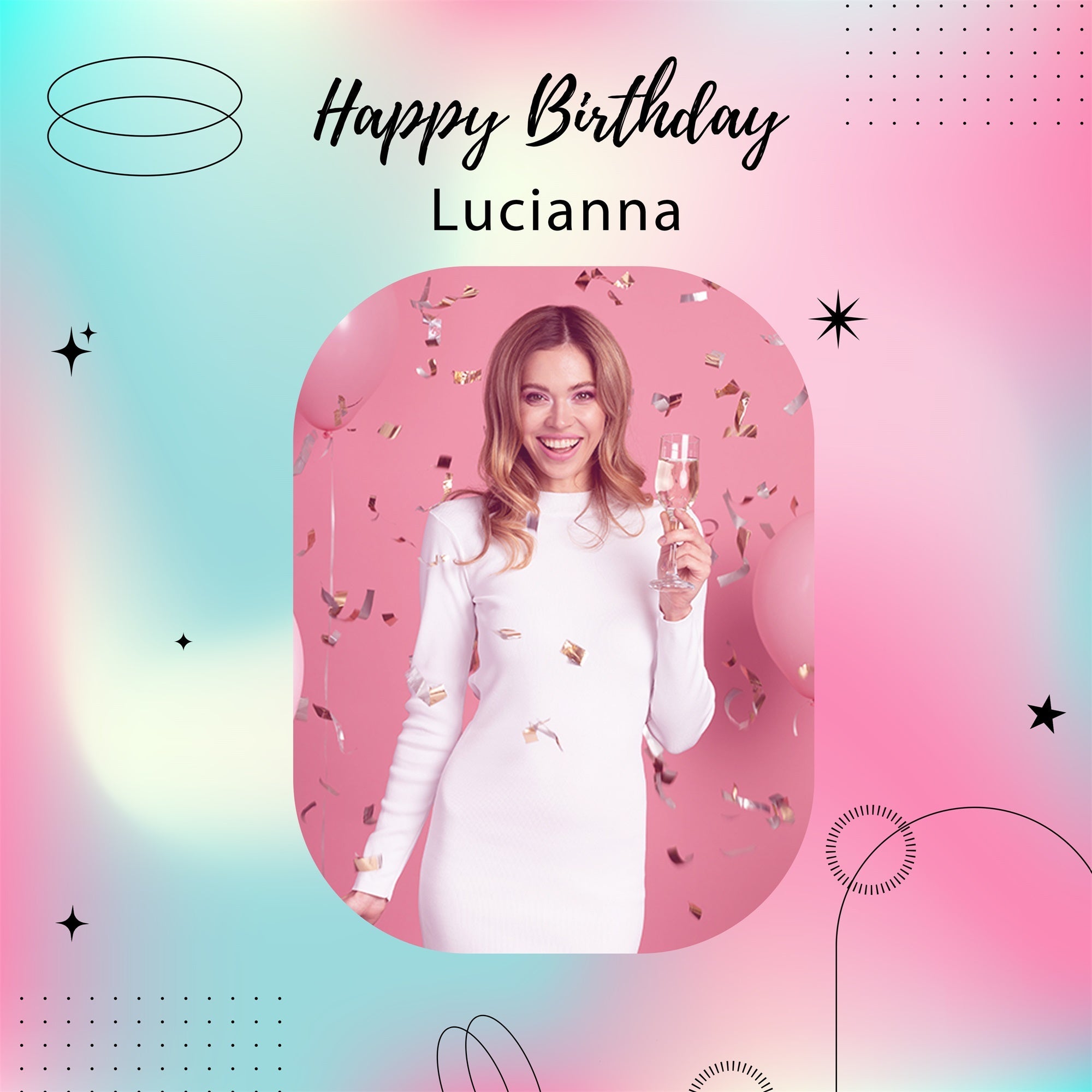 Personalisierte Backdrop für Geburtstag Stilvolle Rosa Konfetti Hintergrund LXX1-223
