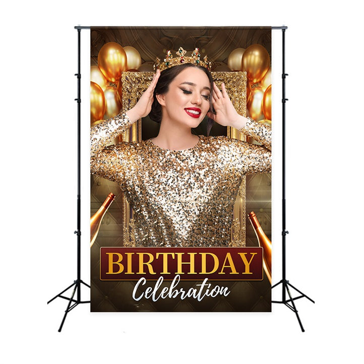 Custom Birthday Backdrops Glitzernde Goldene Ballons Hintergrund LXX1-229