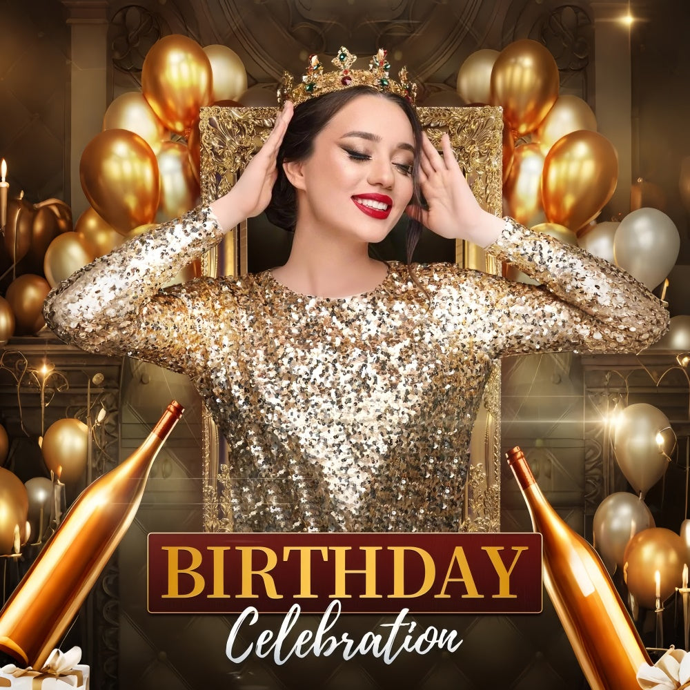 Custom Birthday Backdrops Glitzernde Goldene Ballons Hintergrund LXX1-229