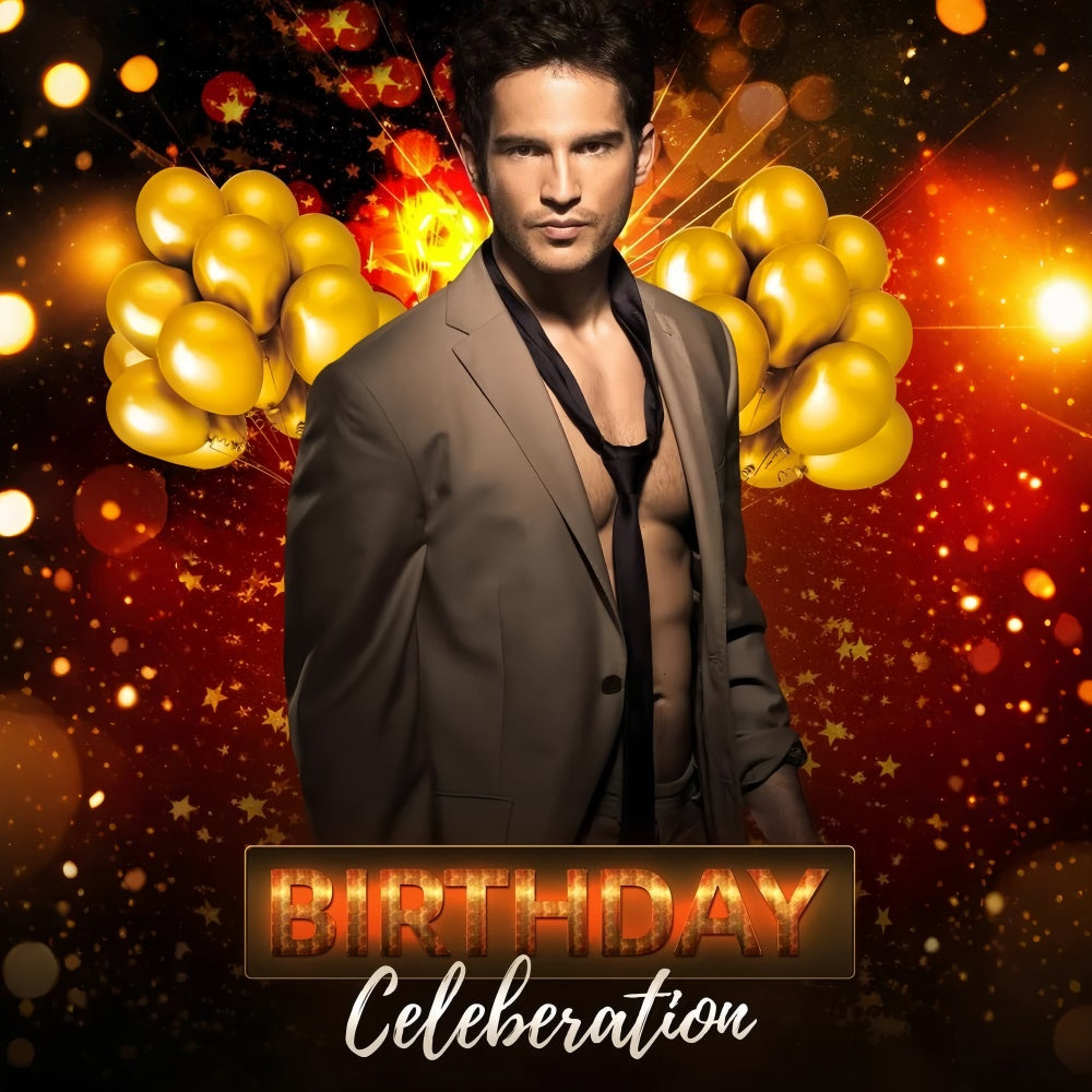 Personalisierte Geburtstag Backdrop Shine Golden Balloon Backdrop LXX1-233