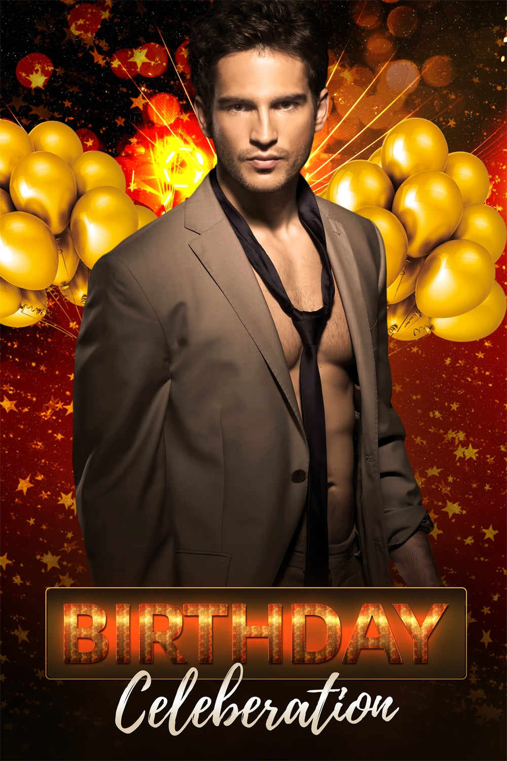 Personalisierte Geburtstag Backdrop Shine Golden Balloon Backdrop LXX1-233