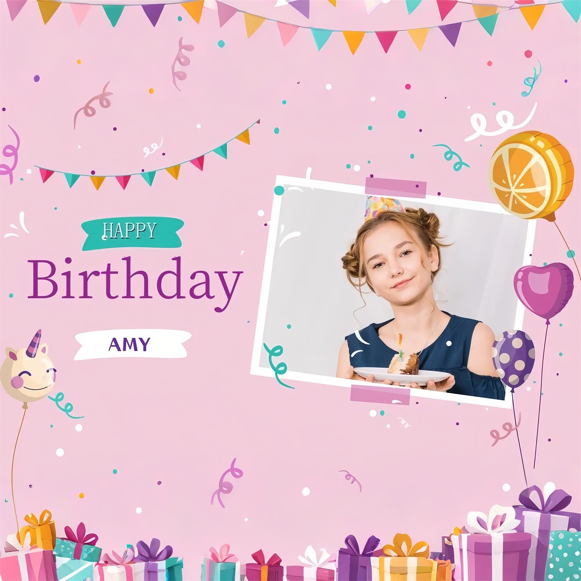 Personalisierte Backdrops für Geburtstag Pastell Party Feier Hintergrund LXX1-243