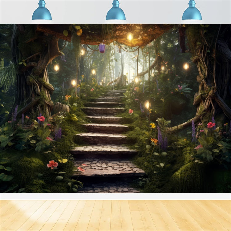 Backdrop Pet Enchanted Steps Feenwald Hintergrund LXX1-273