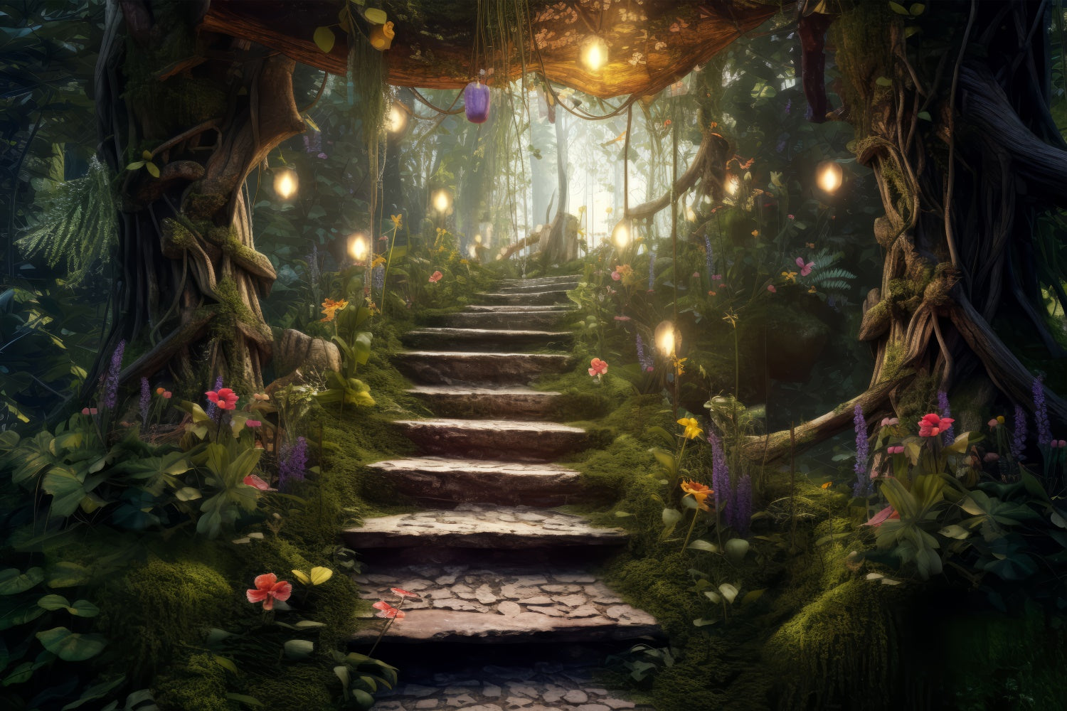 Backdrop Pet Enchanted Steps Feenwald Hintergrund LXX1-273