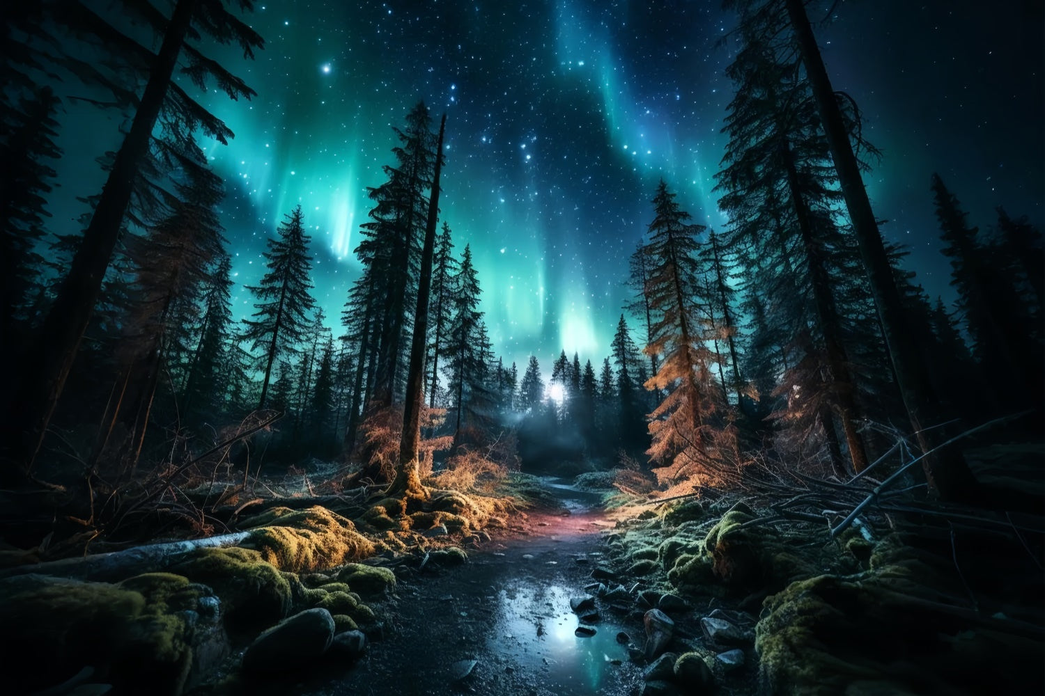Haustier Backdrops Mystischer Wald Sternenhimmel Backdrop LXX1-274